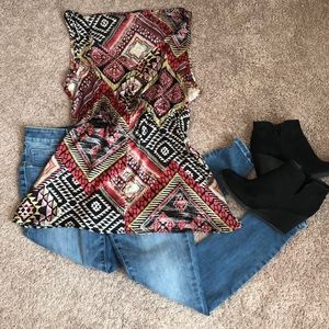 Sleeveless V-Neck Satin Top